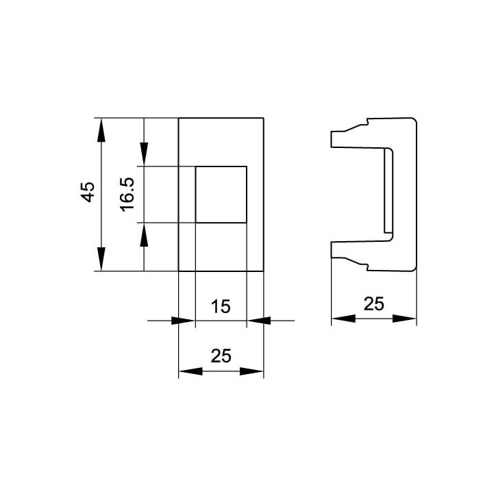 Монтажный комплект муфта 45 грд. труба-коробка DN 12 мм, М16х1,5, полиамид, цвет черный