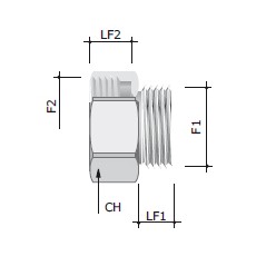 Переходник M25x1.5 наружная резьба/ M32x1.5 внутренняя резьба
