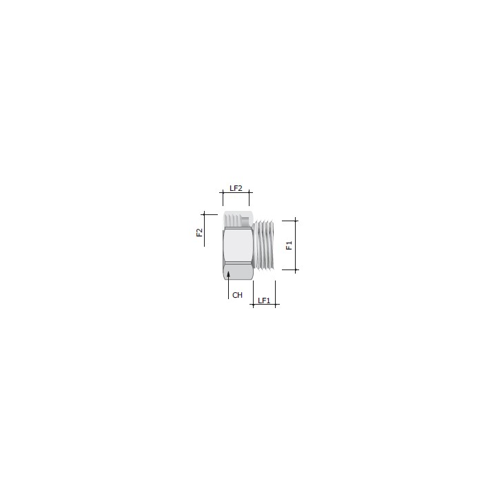 Переходник M25x1.5 наружная резьба/ M32x1.5 внутренняя резьба