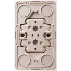 ЭТЮД Розетка двойная наружная без заземления без шторок Сосна