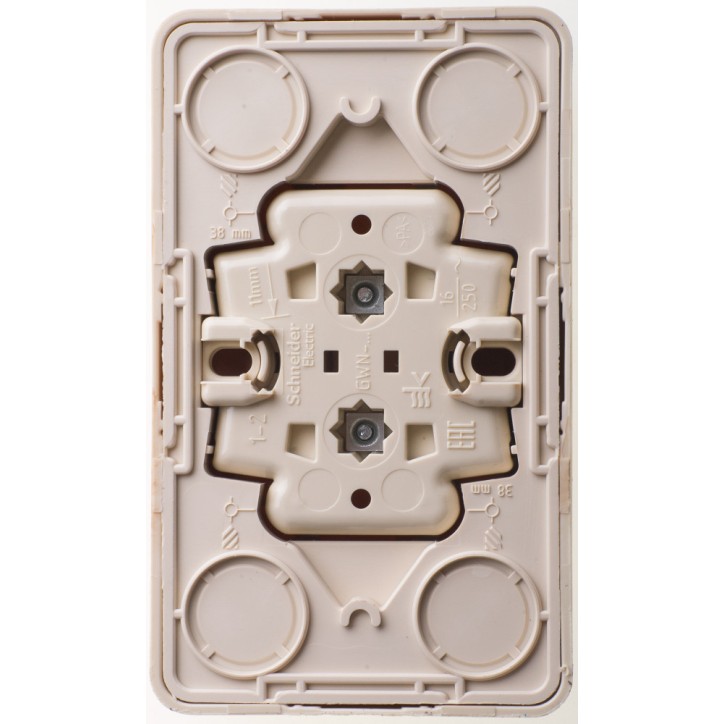 ЭТЮД Розетка двойная наружная без заземления без шторок Сосна