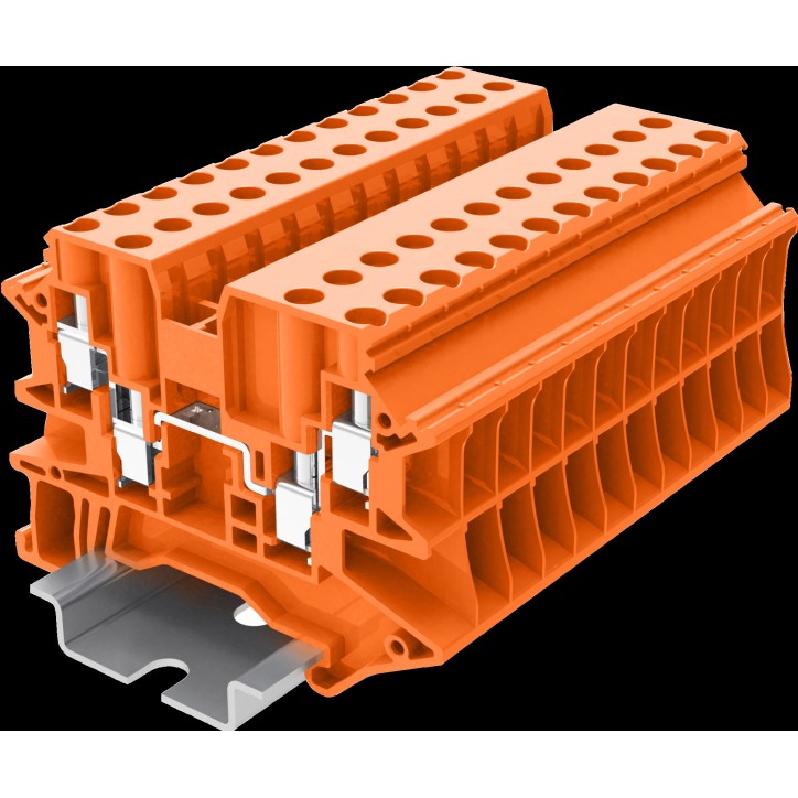 Клемма TU 2-2 винтовая, сечение 4 мм. кв., оранжевая