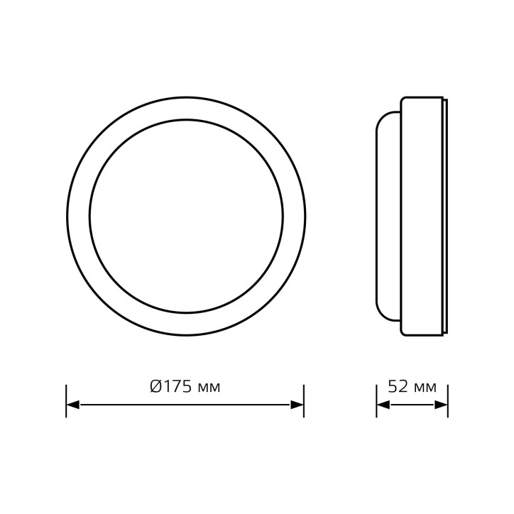 Св-к светодиодный Gauss LITE IP65 D175*52 20W 1520lm 4000K 200-240V ЖКХ круглый 1/40