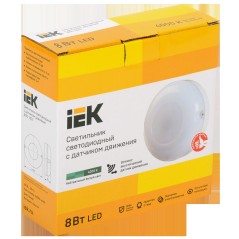 Светильник светодиодный ДПО 1001 8Вт 4000K IP54 с акуст.датчиком IEK