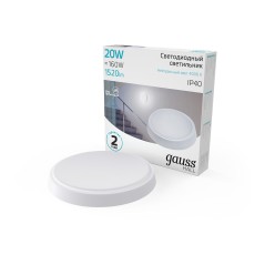 Светильник светодиодный ДБП 20 Вт 1520 лм 4000К AC 220В Белый IP40 круг D180х33мм Пластик ЖКХ HALL G