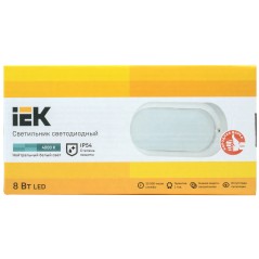 Светильник светодиодный ДПО 4011 8Вт IP54 4000K овал белый пластик IEK