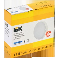 Светильник LED ДПО 2012Д 12Вт IP54 6500К круг белый с АД IEK