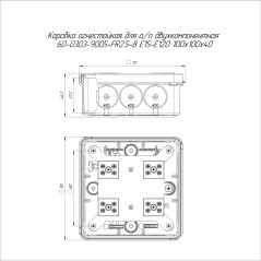 Коробка огнестойкая для о/п двухкомпонентная 60-0303-9005-FR2.5-8 Е15-Е120 100х100х40 RAL9005 Промрукав (17 шт/уп)