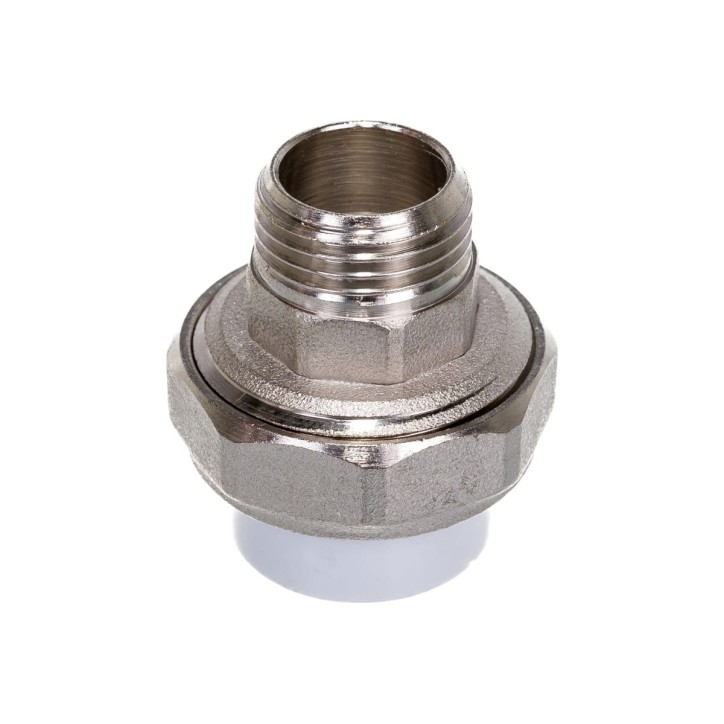 Муфта полипропиленовая PPR разъемная НР 20x1/2' Муфта полипропиленовая PPR разъемная НР 20x1/2'