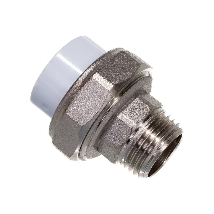 Муфта полипропиленовая PPR разъемная НР 20x1/2' Муфта полипропиленовая PPR разъемная НР 20x1/2'