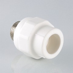 Муфта комбинированная 20x1/2' НР полипропиленовая PPR белая