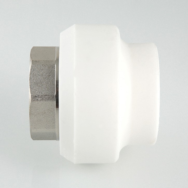 Муфта комбинированная 40x1 1/4' ВР под ключ полипропиленовая PPR белая