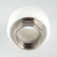 Муфта комбинированная 40x1 1/4' ВР под ключ полипропиленовая PPR белая