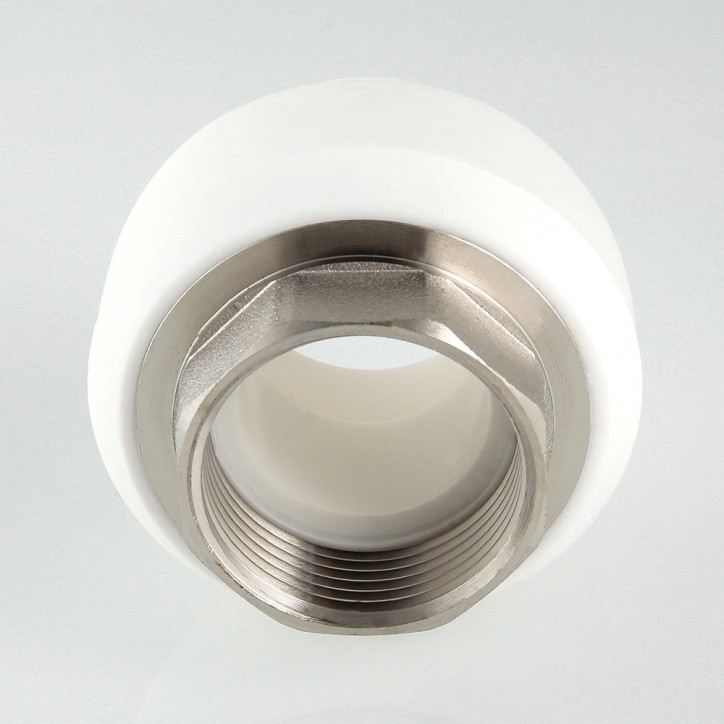 Муфта комбинированная 40x1 1/4' ВР под ключ полипропиленовая PPR белая