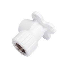 Водорозетка комбинированная 25х1/2' ВР полипропиленовая PPR белая с креплением