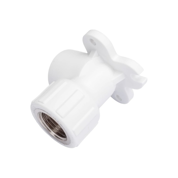 Водорозетка комбинированная 20х1/2' ВР полипропиленовая PPR белая с креплением Водорозетка комбинированная 20х1/2' ВР полипропиленовая PPR белая с креплением