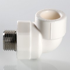 Угольник 32 х 1' НР комбинированный, полипропиленовый, белый