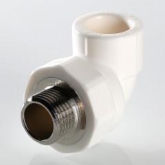 Угольник 32 х 1' НР комбинированный, полипропиленовый, белый