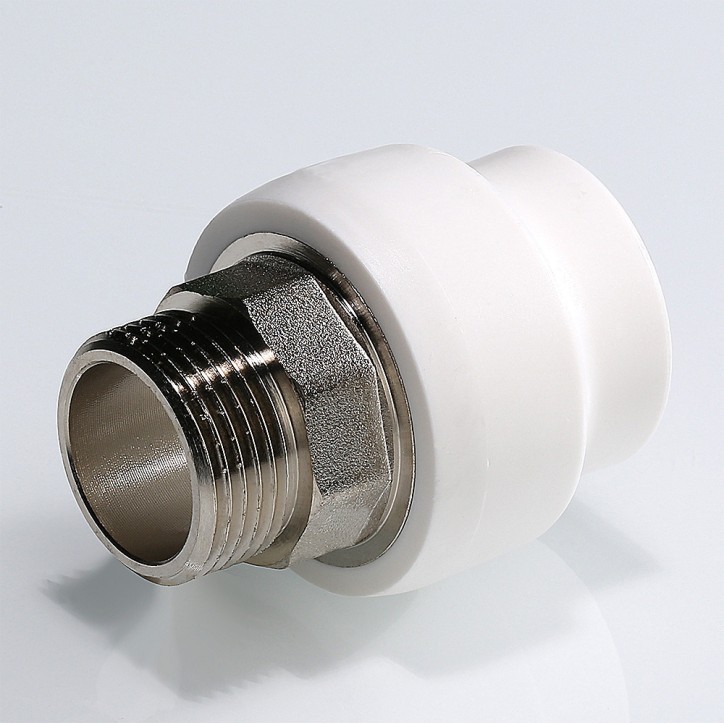 Муфта комбинированная 40x1' НР под ключ полипропиленовая PPR белая Муфта комбинированная 40x1' НР под ключ полипропиленовая PPR белая