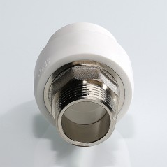 Муфта комбинированная 40x1' НР под ключ полипропиленовая PPR белая