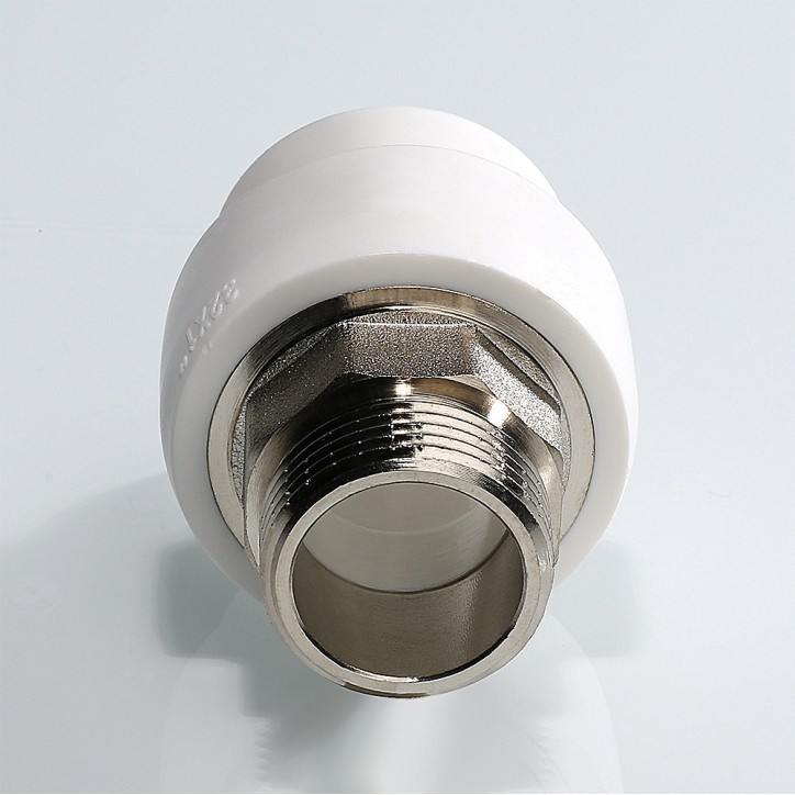 Муфта комбинированная 40x1' НР под ключ полипропиленовая PPR белая Муфта комбинированная 40x1' НР под ключ полипропиленовая PPR белая