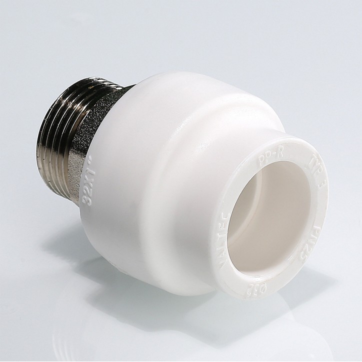 Муфта комбинированная 40x1' НР под ключ полипропиленовая PPR белая Муфта комбинированная 40x1' НР под ключ полипропиленовая PPR белая