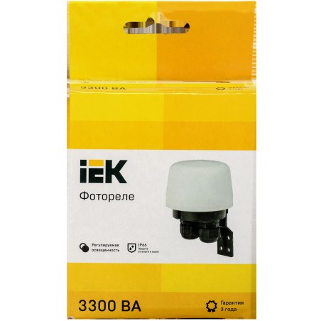 Фотореле ФР 604 максимальная нагрузка 3300ВА IP66 белый IEK