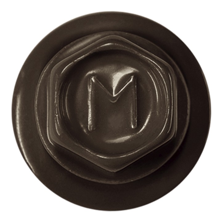 Саморез кровельный 4.8х70 RAL8028 сверло №1 шайба d-14мм с EPDM прокладкой