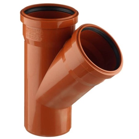 Тройник двухраструбный 45 градусов 160х110 для наружной канализации