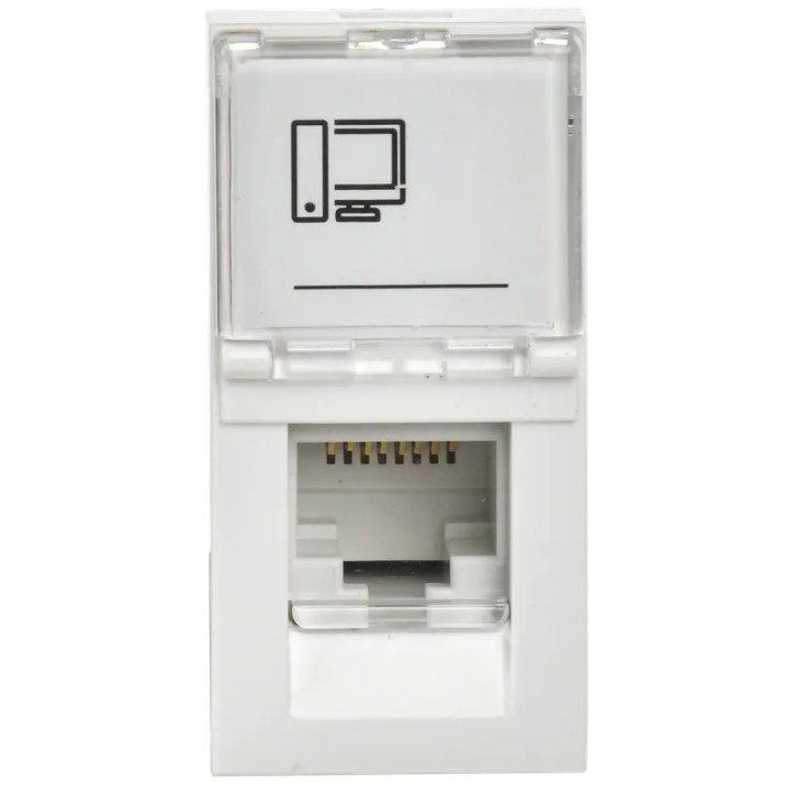 Розетка компьютерная RJ45 UTP категория 5e 1 модуль