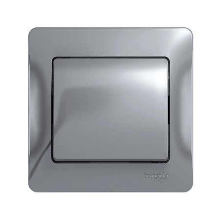 Выключатель одноклавишный, в сборе, схема 1, алюминий