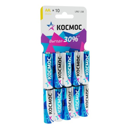 Элемент питания LR6 (AA) 1.5V Alkaline 10BL Космос