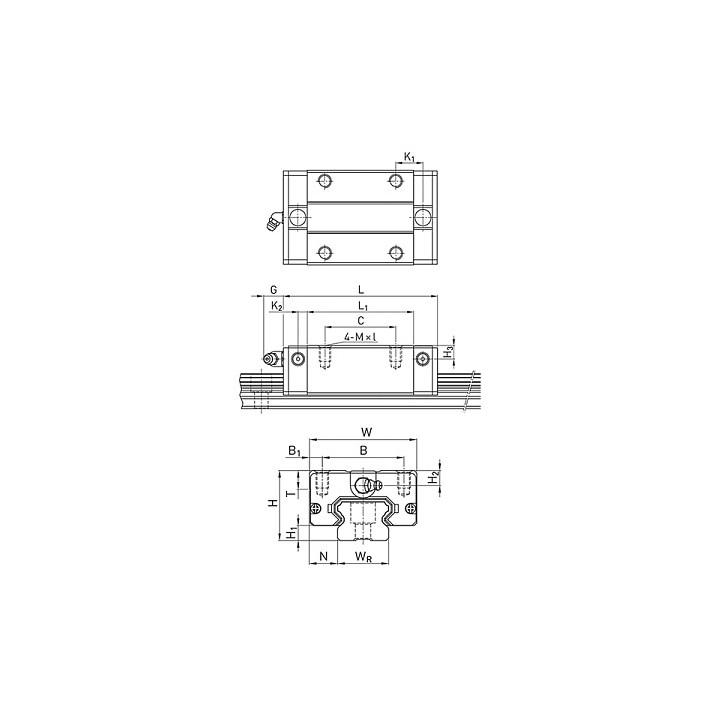 Каретка EGH25CAZAH (низкопрофильная) TECHNIX