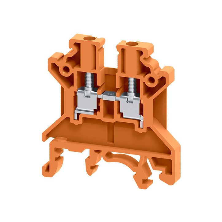 Клемма проходная 2,5 кв.мм винтовая OptiClip CTS-2,5-I-24A-(0,2-2,5)-оранжевый