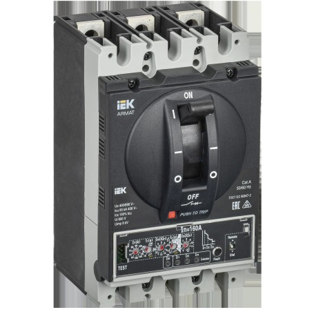 Выключатель автоматический в литом корпусе ARMAT 3P типоразмер D 85кА 160А расцепитель электронный п