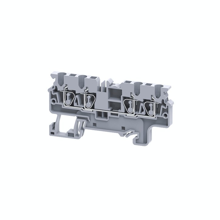 Клемма с 4 контакт. 2,5 кв.мм пружинная OptiClip СX-2,5-QUATTRO-(0,2-4)-I-серый