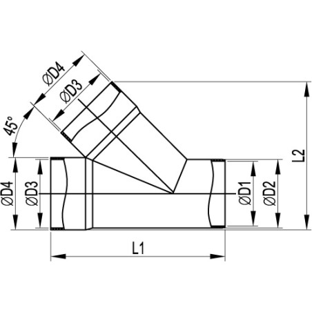 Угол плоский Т-образный IM 22х10 In-liner