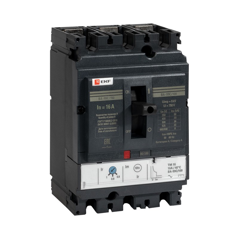 Выключатель автоматический трехполюсный ВА-99C 100/16А 36кА
