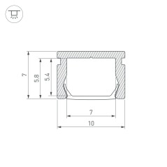 Профиль PIK-1007-2000 ANOD (ARL, Алюминий)