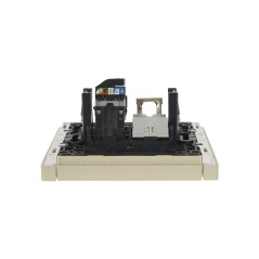 FORTE@PIANO Розетка двойная RJ11+RJ45 кат.5E FP435 ваниль IEK