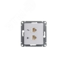 GLOSSA Розетка телефон/компьютер RJ11+RJ45 категория 5е в рамку белая