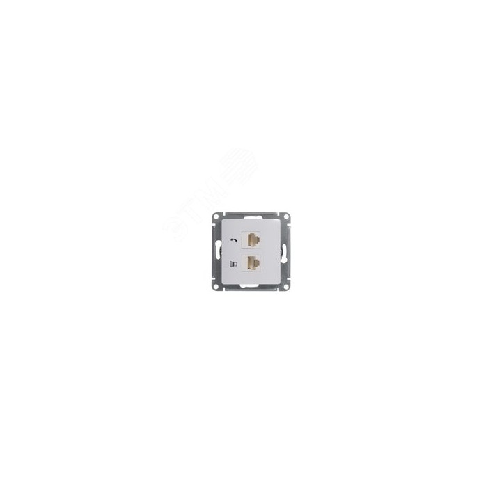 GLOSSA Розетка телефон/компьютер RJ11+RJ45 категория 5е в рамку белая