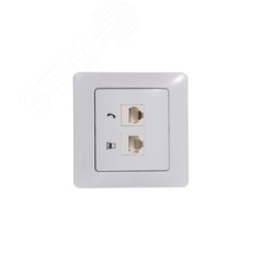 GLOSSA РОЗЕТКА двойная RJ11+RJ45. кат.5E. механизм. БЕЛЫЙ