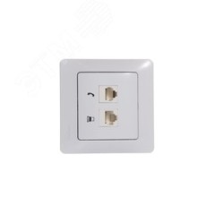 GLOSSA Розетка телефон/компьютер RJ11+RJ45 категория 5е в рамку белая