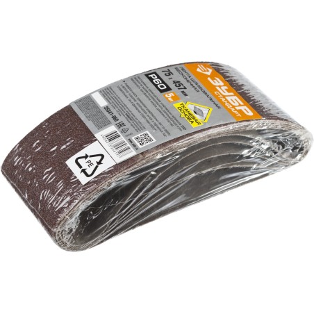 Лента шлифовальная 75х457 мм, P60, СТАНДАРТ, для ЛШМ, 5 шт.