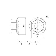 Гайка с фланцем М12 (50 шт)