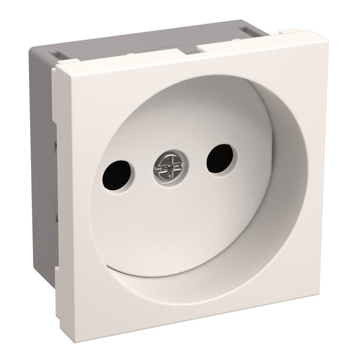 Розетка силовая 2к без заземления 2 модуля белая РКС-20-20-П-К
