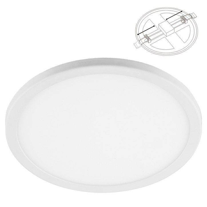 Светильник светодиодный ДВО-6w 2700К 480Лм slim белый с регулируемым монтажным диаметром (до 90мм) Светильник светодиодный ДВО-6w 2700К 480Лм slim белый с регулируемым монтажным диаметром (до 90мм)