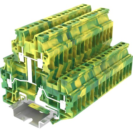 Клемма TU 2-уровневая земля, винтовая, сечение 2,5 мм. кв., желто-зеленая