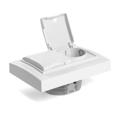 Розетка двухместная с/з с крышкой, 250В, 16А серия Эрна, белый Stekker